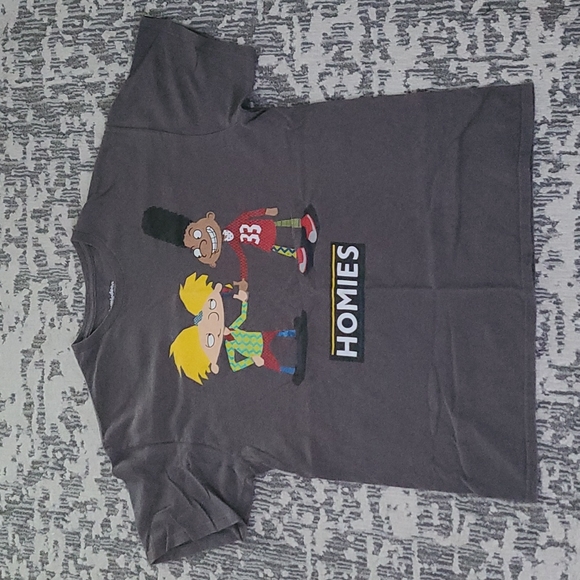 Large Grey Hey Arnold Gerald t shirt Nickelodeon - Picture 1 of 2